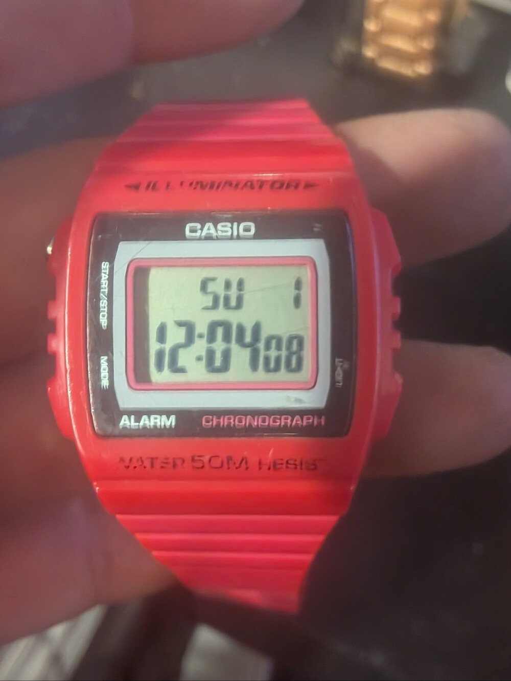 Casio Illuminator Men’s Red Digital Swim Watch - Alarm Chronograph